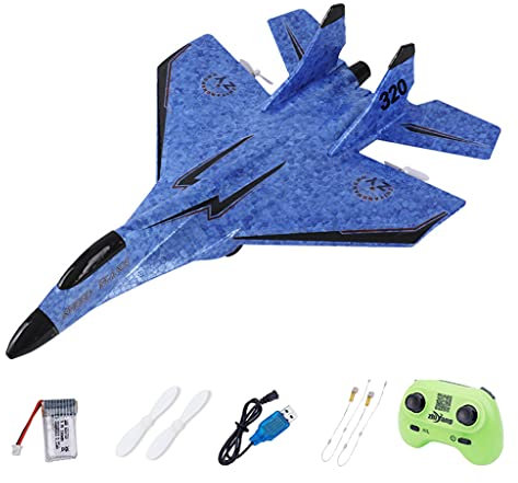 Colcolo RC Plane Control 2CH 2.4G Control Ready, Foam RC for Beginner, Easy for Adults, Blue