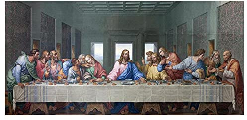 Yuefa Art Peinture sur toile Impression d'art célèbre La Cène de Léonard de Vinci 30x60cm (12x24in) Sans cadre pour décoration de salon, chambre, cuisine, salle de bain, bureau, hôtel, restaurant