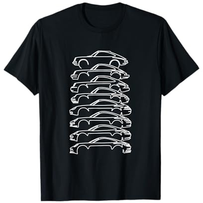 Iconic Car Evolution Line Art Design Klassisches Autodesign T-Shirt