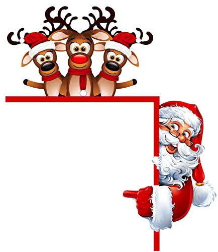 Weihnachten Türrahmen Dekorationen, Weihnachtsdeko Weihnachtsmann Deko, Weihnachtsdeko Purzelnde Elche, Weihnachtsmann für Türrahmen Deko Holz Weihnachten Türrahmen Ornament Für Home (3-B, One Size)