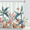 Bonhause Tenda Doccia Foglia di Banana Tropicale Verde 180 x 200 cm Tende per Doccia in Poliestere Impermeabile Antimuffa Lavabile Tende Bagno con 12 Ganci
