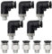 Bwintech 10 piezas de tubo de 10 mm a rosca macho BSP de 1/4 recto y codo de 90 grados Push in Connect Racor neumático,PL10-02/PC10-02 Adaptador rápido para línea de aire