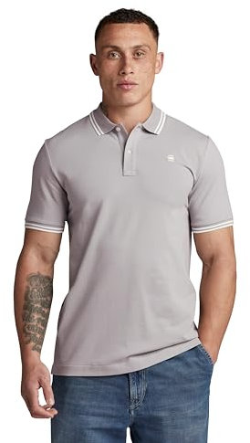 G-Star Men's Dunda Slim Stripe Polo , Grey (grey alloy D17127-5864-G276), M