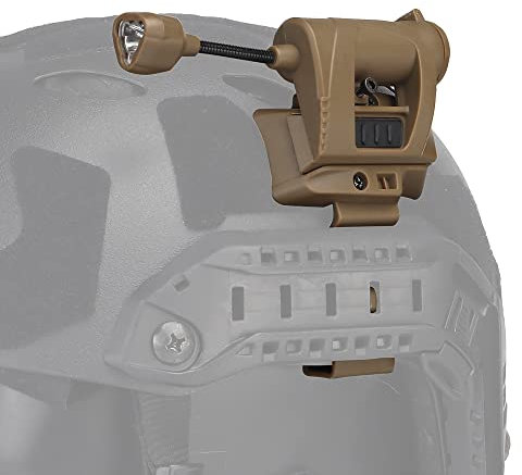 ACEXIER Taktischer Helm Lichtladung Mpls 4 Umwandlungsmodi Airsoft-Helmlampe Energiesparende Jagd Militär Fast Helm Taschenlampe (Tan)