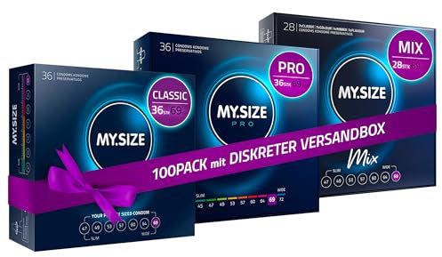 MY.SIZE 100 Kondome 69 mm Megaset Classic + Mix + Pro I Größe 7 I 100 Stück Sparpackung I Premium Kondom extra dünn I gefühlsecht hauchzart I dünne Wandstärke I Kondome vegan I Condoms for men