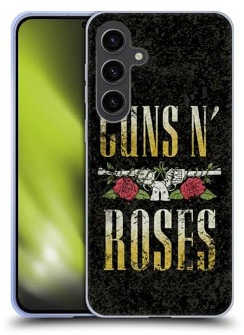 Head Case Designs Offizielle Guns N' Roses Text Logo Pistol Kunst Soft Gel Handyhülle Hülle kompatibel mit Samsung Galaxy S24+ 5G