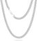 KRKC&CO Männer Halskette, 7mm Herren Edelstahl Panzerkette mit Diamantschliff, Silbrig Cuban Link Chains Silberkette, Nickelfrei Halskette, Geschenke für Männer Jungen, [Länge 61cm]