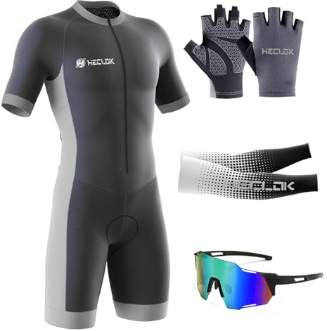 Homme Pro Trifonction Manches Courtes Sports de Plein Air Vêtements de Triathlon,Tri-Costume d'une pièce,Combinaison de Cyclisme Homme，pour Course À Pied,Natation, Cyclisme Body (TYP-6,S)