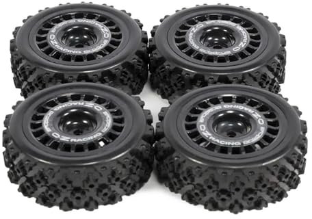 MANGRY 4Pcs 12mm Geklebt Reifen Räder Felge for RC Rally Racing Auto TT-01 TT-02 XV-01 DF-03 TA06 PTG2 HPI WR8 Upgrades Teile (Size : 4Pcs Black B)