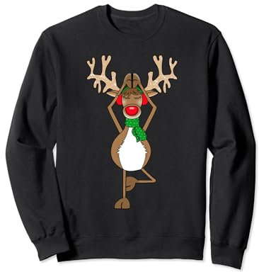 Lustiges Rentier Rudolf Yoga Weihnachten Rentier Sweatshirt