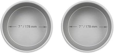 PME Professional Anodized Aluminum Round Cake Pan 7 x 2 Inches (Pack of 2)
