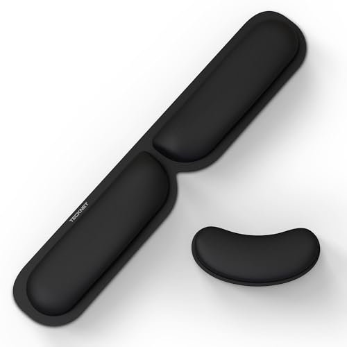 TECKNET Wrist Rest Keyboard and Mouse Set Non-Slip Ergonomic Keyboard Wrist Support, Mouse Mat Wrist Supports with Comfortable Memory Foam for Gaming, Office, Laptop, Computer (Home/Work)