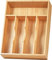 Ichigo Ichie Organizador de Bambú para Utensilios de Cocina, Bandeja de Cubiertos con Divisor de 5 Compartimentos, Cubertero para Cubiertos y Almacenamiento, 34x25x4cm, Bambú Natural