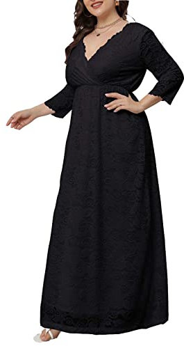 - Women's a-line Short Sleeve Embroidery Floor Length Evening Dresses - Floral Embroidered Dress - Floral Black