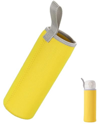 WsKingWA Neoprene Water Bottle Carrier for Outdoor Hiking Travel - 550ml (Yellow)