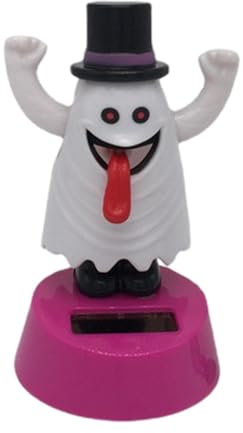 Figura De Cabezón Solar De Halloween - Figura De Cabezón Solar De Halloween - Juguete De Baile Con Energía Solar Con Cabeza Temblorosa, Decoración De Halloween Para Automóvil Y Tablero De Instrumentos