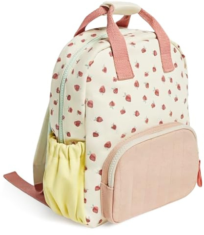 PRITOK Kindergartenrucksack 30cm: Rucksack für Mädchen und Jungen, Rosa Erdbeere Design für 2-5 Jahre Kinder