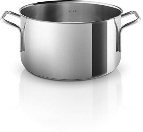 Eva Trio | Stainless Steel Topf 3,6 l 20 cm | Der ideale Topf für das tägliche Kochen. Geräumig genug, um Eintopfgerichte, Pasta und Gemüse für die ganze Familie zuzubereiten | Polished steel