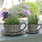 Plant Pots Set of 2 Pack, Plant Pots Indoor with Saucer Plants Flower Container Handmade, Decorative for Indoor Outdoor Garden Planters, Flower Pots for Plants for House Garden Windowsill Bedroom