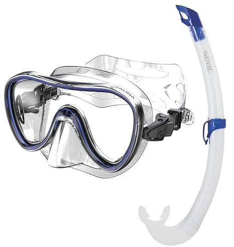 SEAC Set Bis Salina Top, Set with Salina Mask and Snorkel Top Silicone Snorkel for Adults and Kids