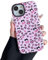 DEFBSC Case for iPhone 14 Plus/iPhone 15 Plus, Cute Pink Bow Cherry Heart Print Aesthetic Trendy Pattern for Women Girls Slim Durable Bumper Shockproof Hybrid Hard Back Phone Cover, Tiny/Glossy