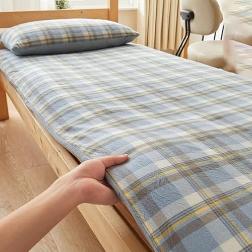 Tragbare aufrollbare Camping-Matratze, japanisches Futonbett, faltbar, Bodenliege, leicht, atmungsaktiv, Gästebett für Schlafzimmer/Wohnheim, reisefreundlich, Blaugrau, 150 x 200 cm