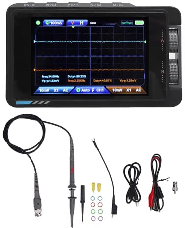 250 Ms/s, Ancho de Banda de 50MHz, Osciloscopio Digital de 2 Canales con Generador de Señal, Dispositivo Portátil para Rendimiento Confiable, Transporte Fácil, Admite Capturas