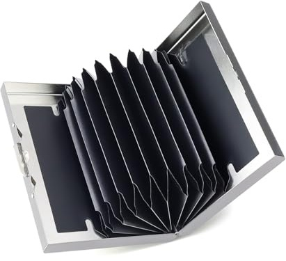 DIYCUT Porte Carte Metallique en Acier Inoxydable Con 10 Compartiments