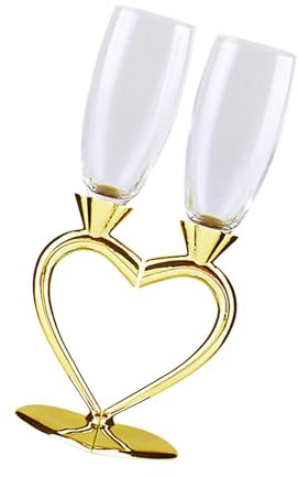 GMBYLBY Lunettes en Élégantes Coeur Coupes en Verre Coupes Mariage Flâches Champagne pour Couple d'anniversaire Unique