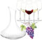 OCEANO Decanter Vino Caraffa per Decantare Areare Vino Rosso Vetro Trasparente Travaso Elegante Moderno Versatore per Serate Feste Idea Regalo Papà (Decanter + Calici, 1.78l / 360ml)