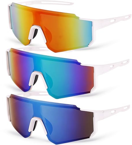 ZeiLaBang Kakadi 3 Stück Schnelle Brille,Fahrradbrille Herren Damen,Sonnenbrille Fahrradbrille,Sport Sonnenbrille,Anti-UV Schutz Laufbrillefür Outdoorsport Radfahren Fahren Laufen Golf Angeln
