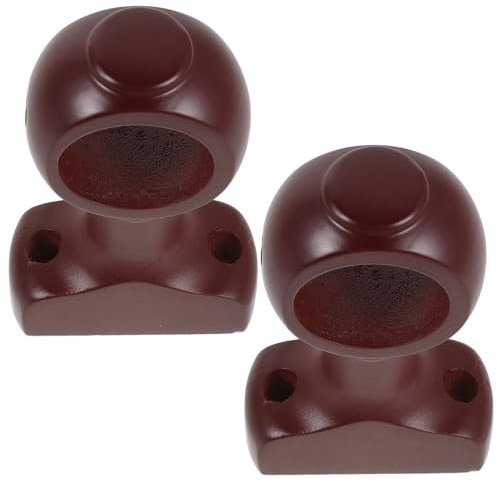 UKCOCO Supports Muraux Marron pour Tringle à Rideaux Lot de 2 en Bois Installation Rapide Finition Élange pour Fenêtre et Salon