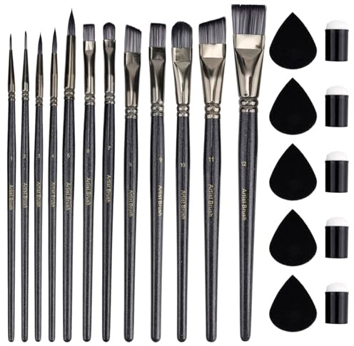 22stk Gesichtsbemalung Pinsel und Schwämme Set, Professionelle | Gesichtsbemalung Werkzeuge Mehrzweck Pinselsets für Acryl Öl Wasserfarbe Tempera Malerei Feste Partys Körperkunst & DIY