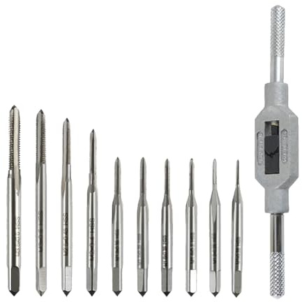 1,0 bis 3,5 Stück Miniatur-Gewindebohrer mit gerader Nut, hohe Haltbarkeit, Stahl für Modellbau und Präzisionstechnik, Miniatur-Gewindebohrer und Schraubenschlüssel-Set
