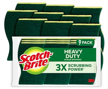 Scotch-Brite Esponjas Resistentes para Limpiar la Cocina y el hogar, esponjas Resistentes seguras para Utensilios de Cocina sin Revestimiento, 9 esponjas para Fregar