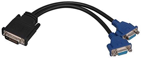 BQLZR DVI-Male DVI-I To Dual VGA Female Monitor Video Splitter Adapter Cable