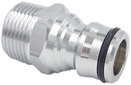 SpiceFlow Geräteanschlussstück/Wasserhahnverbinder aus| Chrom/Messing mit 3/4 Zoll auf 3/4 Zoll Außengewinde | Profi Gardena kompatibel