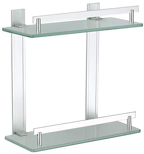 MSV Bad Regal Tabarca Eckregal Duschregal aus Aluminium und Glas - kleben und Bohren