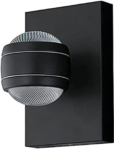 EGLO LED Außen-Wandlampe Sesimba, 2 flammige Außenleuchte, Wandleuchte aus Stahl und Kunststoff, Farbe: Schwarz, IP44