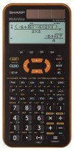 SHARP Taschenrechner Schulrechner EL-W531XGYR, 335 Funktionen, Solar+Batterie, schwarz-orange