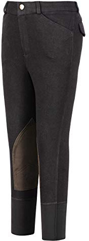 TuffRider Boys Patrol Light Knee Patch Breeches, Black, Size 10