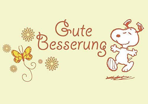Close Up Peanuts Postkarte Gute Besserung (15cm x 10,5cm)