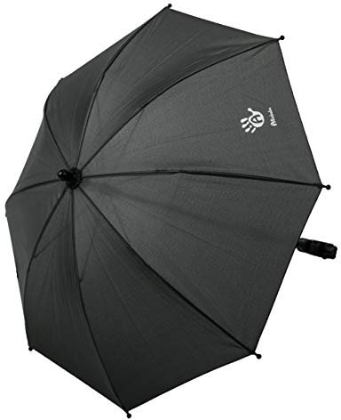 Altabebe (AL7000-11) Universal Sonnenschirm Sonnenschutz für Kinderwagen und Buggy - UV Schutz 50+ / 73 cm Durchmesser - Biegsamer Schirm mit Universalhalterung für Rund- und Ovalrohre - Dunkelgrau