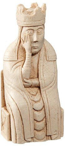 Schachfigur Dame, Kopie der Lewis-Schachfigur, 9 cm