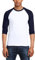Fruit of the Loom Herren Baseball T-Shirt, Mehrfarbig (White/Navy), (Herstellergröße: Large)
