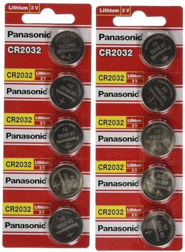 Panasonic Cr2032 - Batterie a bottone, al litio, 3 V, Dl2032 Ecr2032 10 pezzi