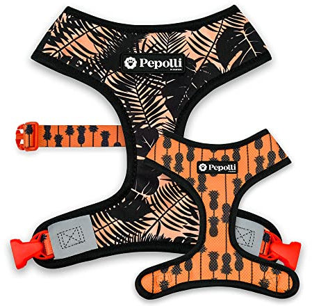 Pepolli Hundegeschirr verstellbar | Geschirr für Franz. Bulldogge, Frenchie, Frenchbulldog, Mops (M (Hals 37–40 cm, Brust 51–71 cm)