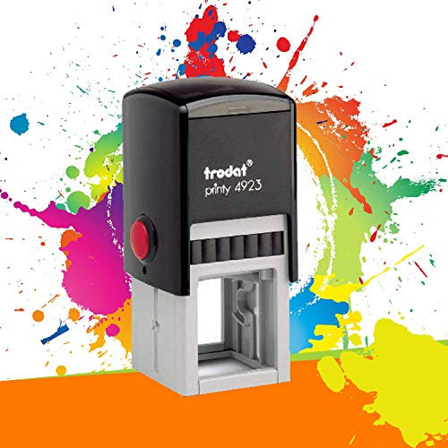 Trodat Printy 4923 - Professioneller Selbstfärbestempel mit 6 Zeilen zur Personalisierung – Textplatte 30 x 30 mm Inklusive