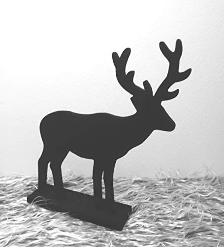 Unbekannt Deko-Hirsch schwarz beflockt Weihnachten