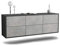 Dekati Lowboard Washington D. C. hängend (136x47x35cm) Korpus anthrazit matt - Front Beton Optik - Push to Open - hochwertige Leichtlaufschienen